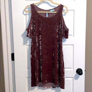 Velvet Cole Shoulder Dress
